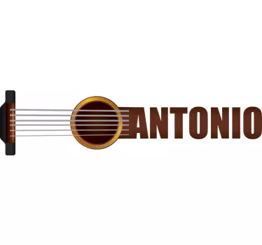 Spanish guitar with name music decal - TenStickers