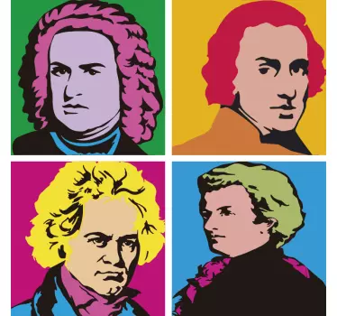 Classic Composers Portraits musical sticker - TenStickers