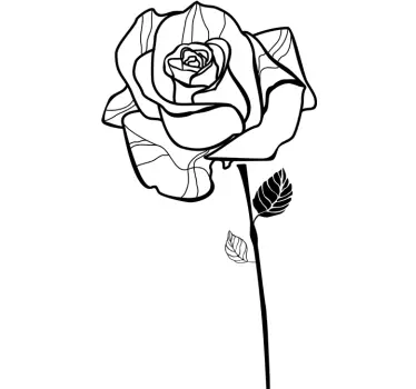 Rose Sketch Outline Decal - TenStickers