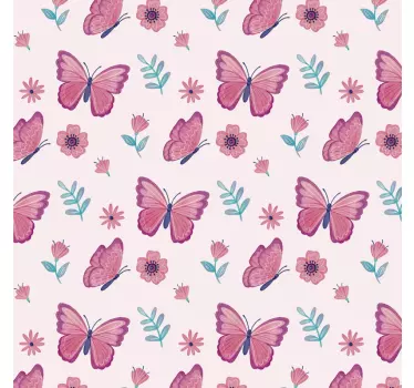 Butterfly wall sticker butterfly flower arrangement - TenStickers