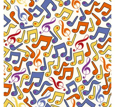 Shower screen sticker colorful musical notes - TenStickers