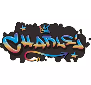 Graffiti design custom name urban wall sticker for kids - TenStickers