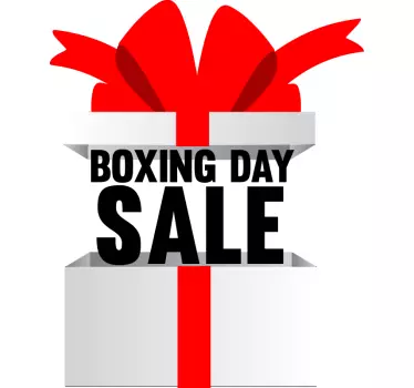 Boxing day present window decal - TenStickers