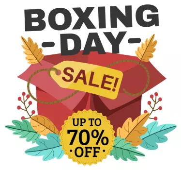 Boxing day sale present window decal - TenStickers