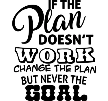 Never change the goal motivational sticker - TenStickers