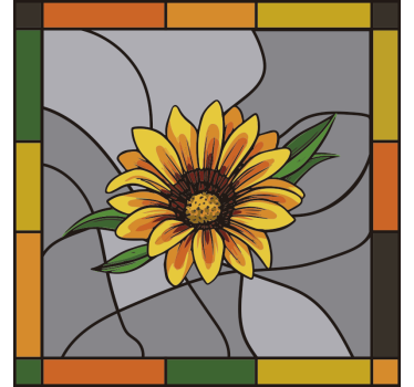 Sunflower pattern window sticker - TenStickers