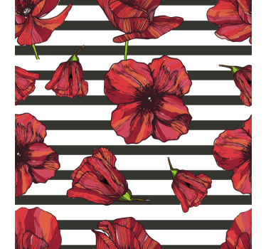 Polish poppy plants window decal - TenStickers