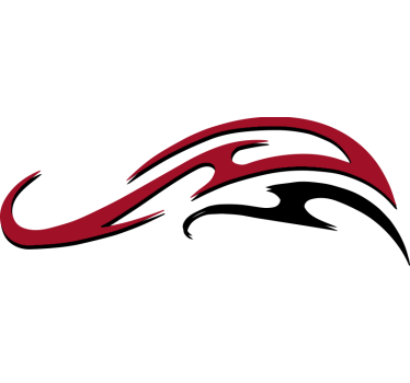 White and red racing stripes decal for car - TenStickers
