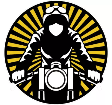 Motocyclist Vintage motorcycle decal - TenStickers