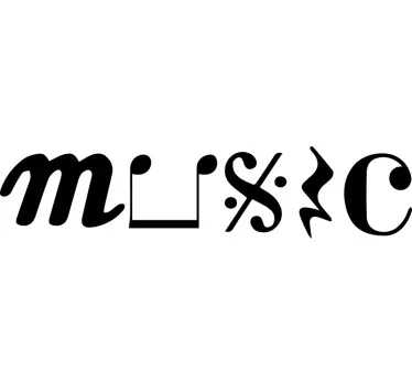 Musical sticker with unique font style music - TenStickers