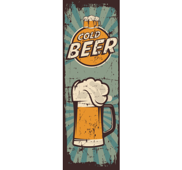 Beer mugs fridge wrap - TenStickers