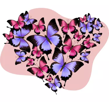 Butterfly wall sticker colorful butterfly cluster - TenStickers