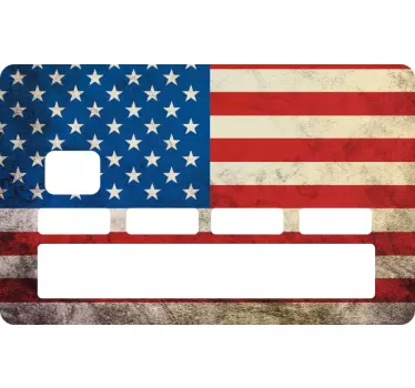 american flag credit card sticker - TenStickers