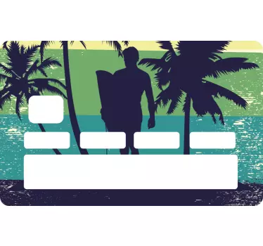 Surf camp credit card sticker - TenStickers