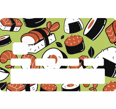 Credit card sticker sushi pattern design - TenStickers