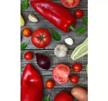 Cuisine wall sticker fresh vegetable collection - TenStickers