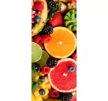 Vibrant Fruit Medley door sticker - TenStickers