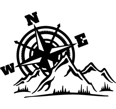 adventure compass camper decal - TenStickers