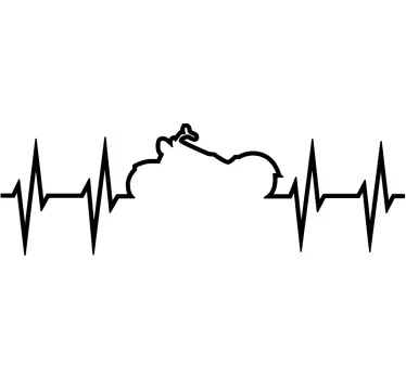 Heartbeat custom Motorcycle sticker - TenStickers