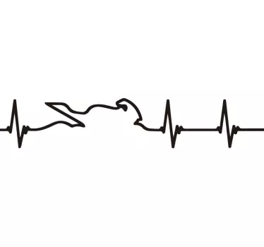 Moto Heartbeat Motorcycle stickers - TenStickers