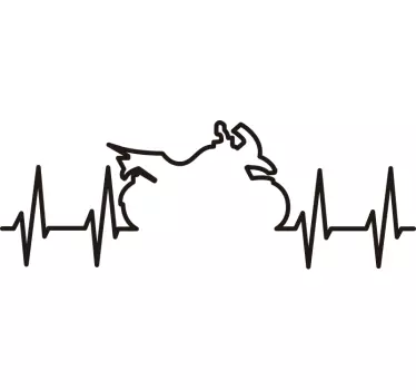 Heartbeat trail Motorcycle decal - TenStickers
