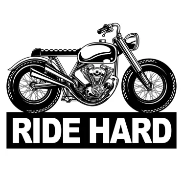 Motorcycle decals ride hard - TenStickers