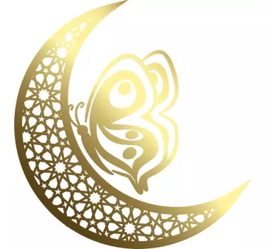Moon and butterfly mandala  butterfly wall sticker - TenStickers