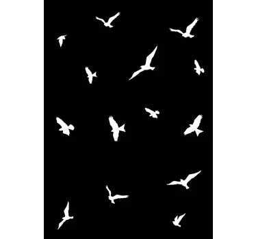 Translucent shower with birds shower screen decal - TenStickers