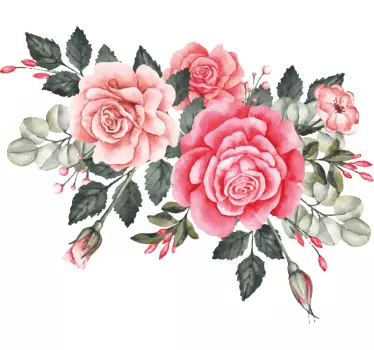 Bouquet of pink flowers wall decal - TenStickers