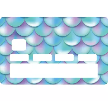 Blue and purple scales credit card sticker - TenStickers