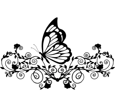 Butterflies and flowers decal - TenStickers
