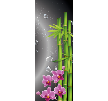 Bamboo and flower reeds shower decal - TenStickers