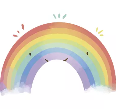 watercolour textured rainbow Childrens Bedroom Wall Sticker - TenStickers