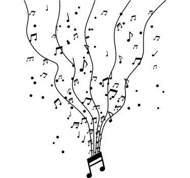 Glef with notes musical sticker - TenStickers