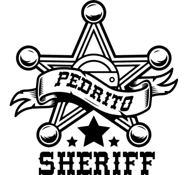 Sheriff Theme Personalized Piece door sticker - TenStickers