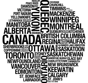 Cities of Canada wall decor - TenStickers