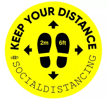 Social distancing vinyl sticker floor tile - TenStickers