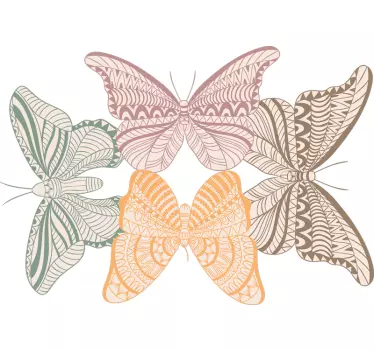 Butterfly wall sticker colorful butterfly arrangement - TenStickers