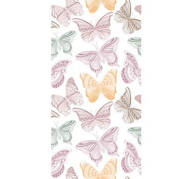 Colored ornamental butterflies privacy film for window - TenStickers
