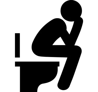 Comical Bathroom Figure door sticker - TenStickers