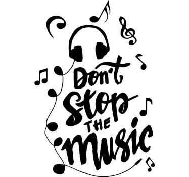Text composed of musical notes musical wall stickers - TenStickers