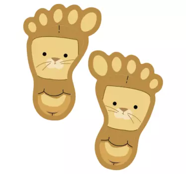Cute animal footprints vinyl stickers for floor - TenStickers