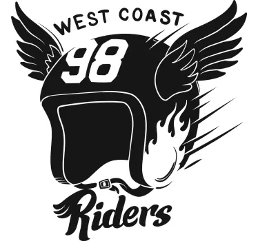 Video game sticker west coast riders helmet 98 - TenStickers