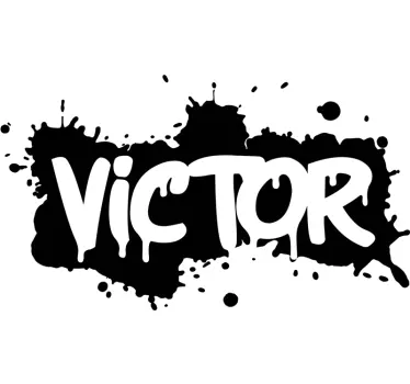 Customised name graffiti paint splash wall sticker for kids - TenStickers