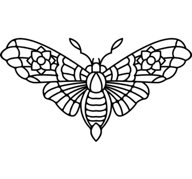 Butterfly wall sticker intricate butterfly design - TenStickers