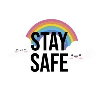 Stay safe Rainbow educational sticker - TenStickers