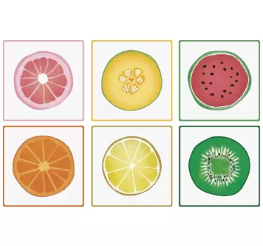 Cuisine wall sticker colorful fruit slices - TenStickers