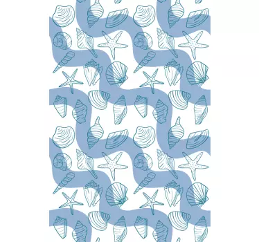 Shower screen sticker seashell patterns - TenStickers