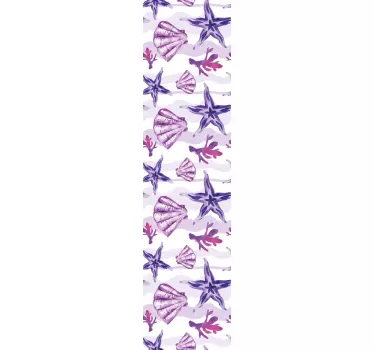 Shower screen sticker underwater shell design - TenStickers