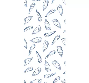 Elegant Seashell Pattern shower screen sticker - TenStickers